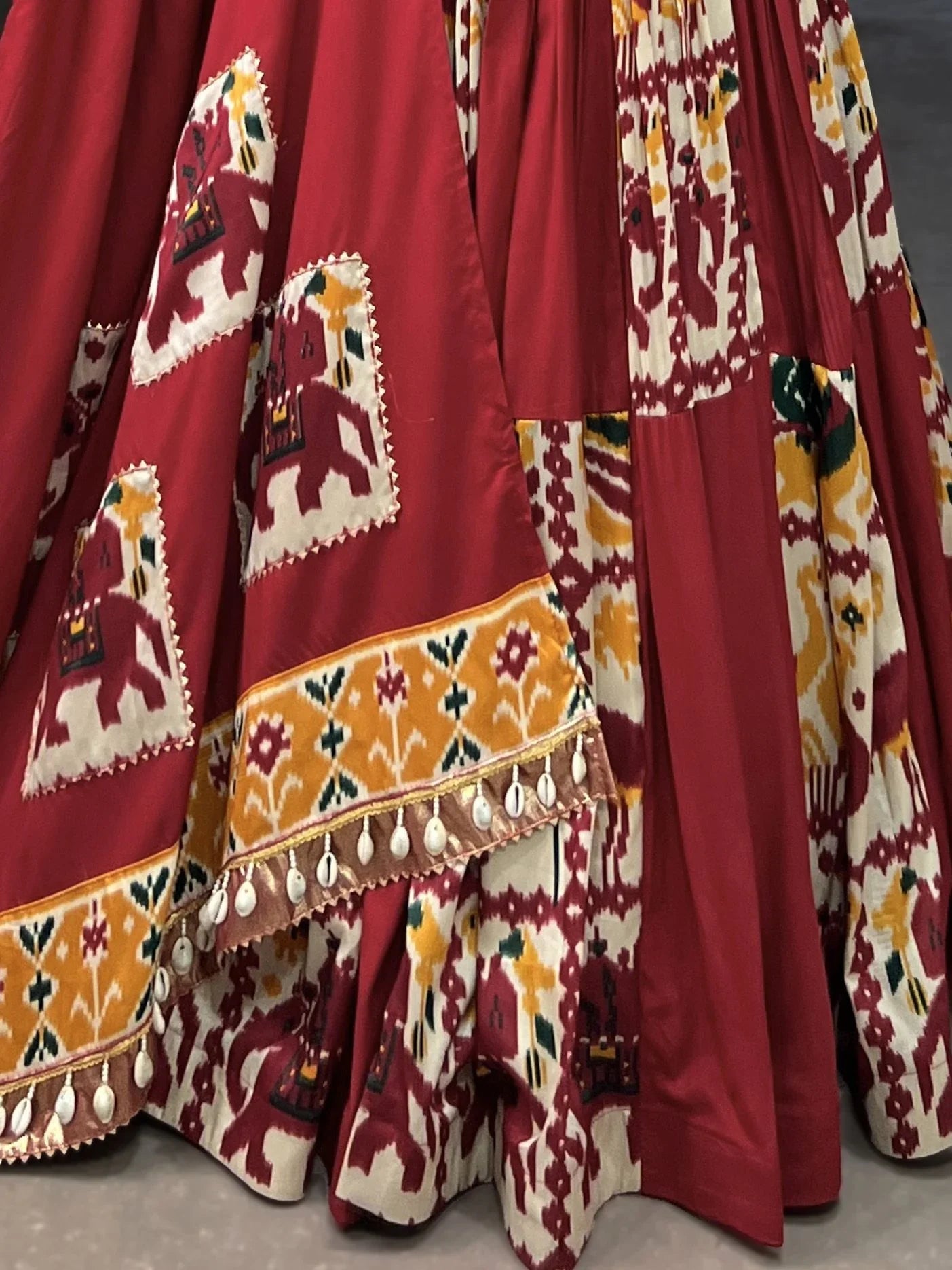 Marvelous Red Digital Printed Silk Lehenga Choli with Dupatta