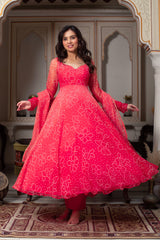Airy Chiffon Suit with Cotton Bottoms – 3-Piece Side-Zip Set