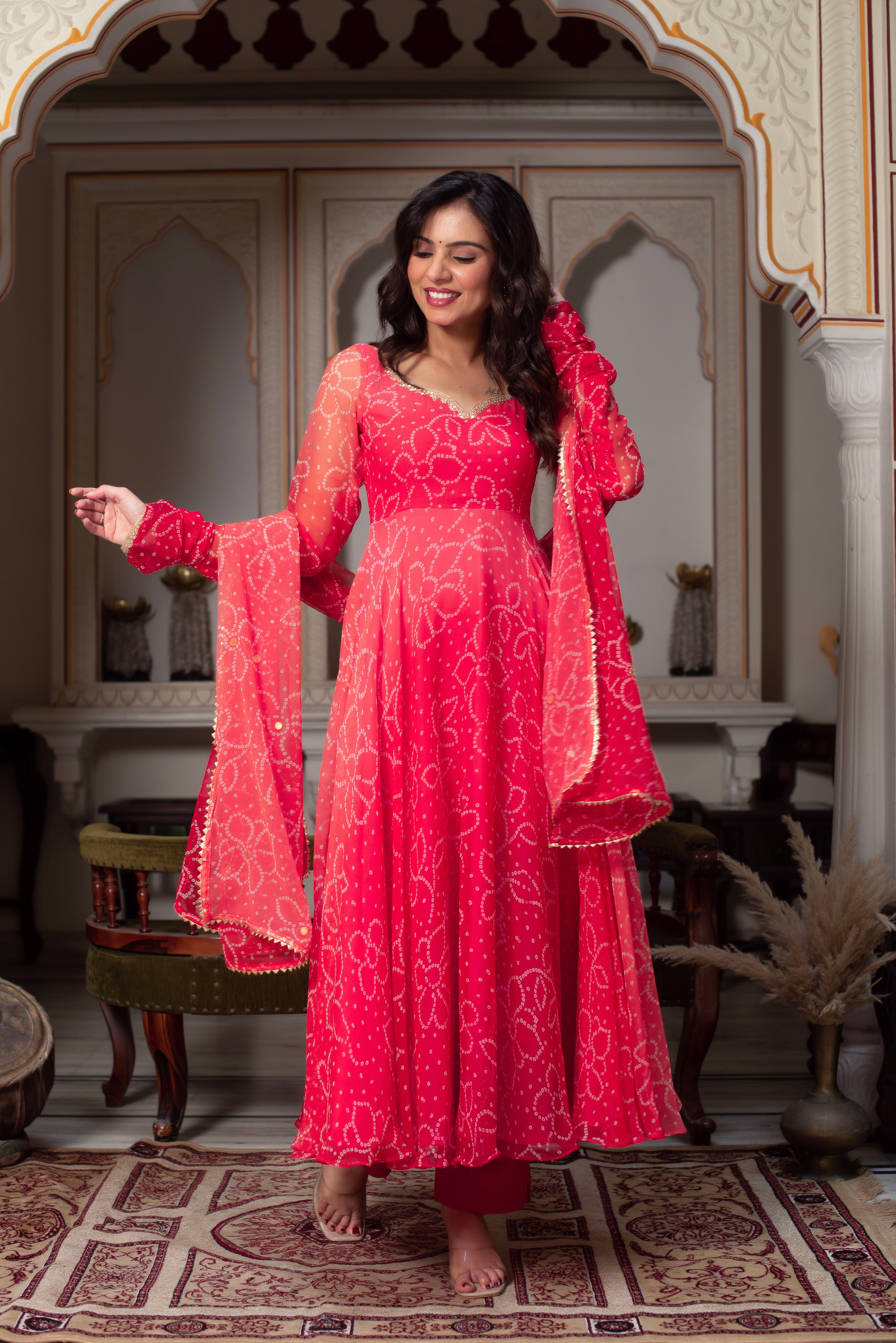 Airy Chiffon Suit with Cotton Bottoms – 3-Piece Side-Zip Set