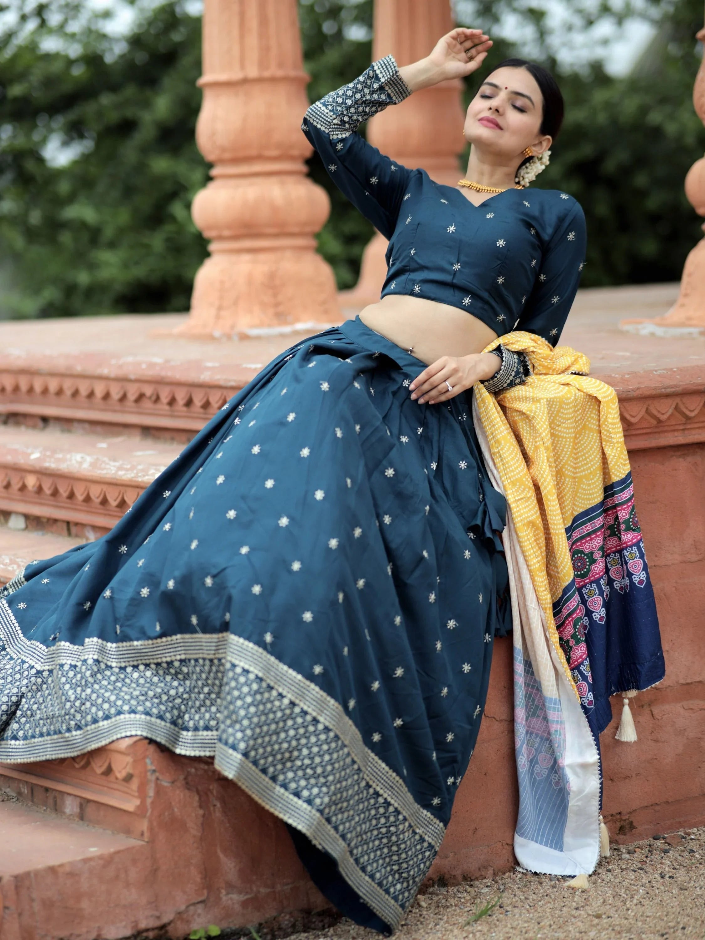 Blue Silk Lehenga Choli – Elegant Wedding & Festive Wear