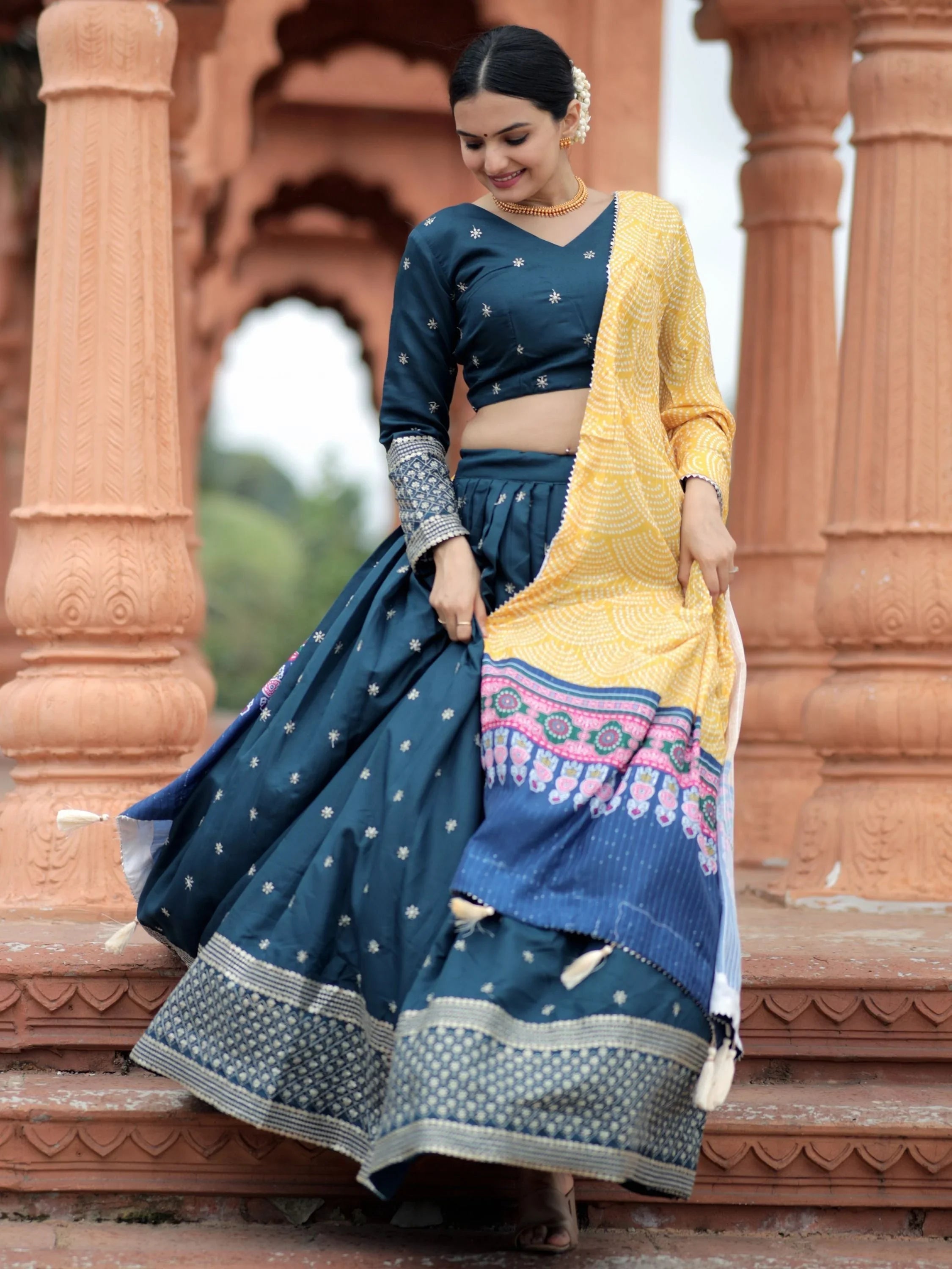Blue Silk Lehenga Choli – Elegant Wedding & Festive Wear