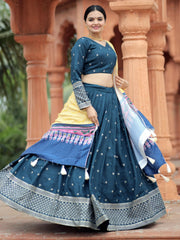 Blue Silk Lehenga Choli – Elegant Wedding & Festive Wear