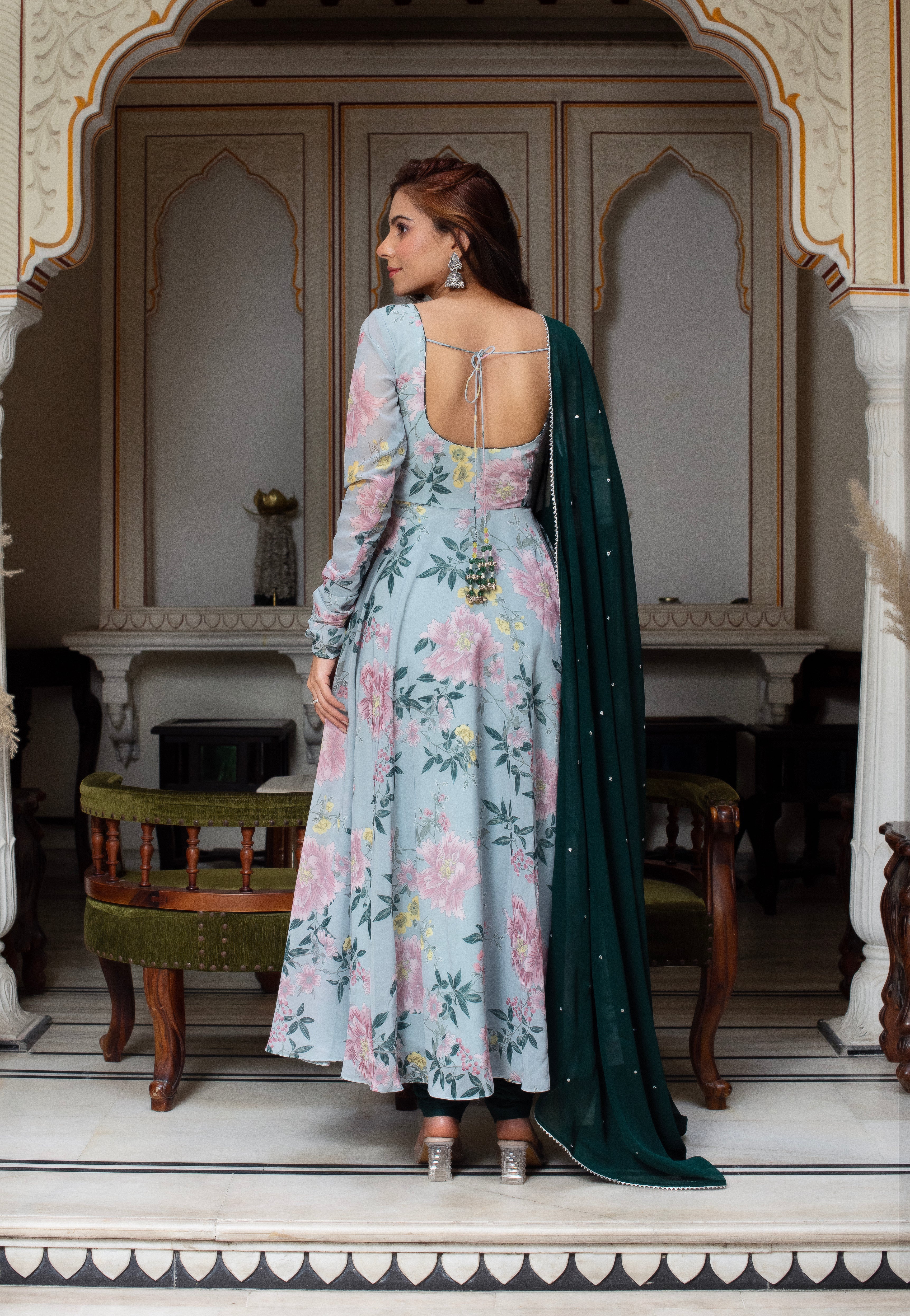 Chiffon & Georgette 3-Piece Side-Zip Suit Set