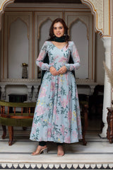 Chiffon & Georgette 3-Piece Side-Zip Suit Set