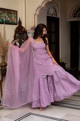 Chinon & Organza 3-Piece Side-Zip Suit Set