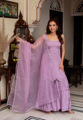 Chinon & Organza 3-Piece Side-Zip Suit Set