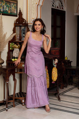 Chinon & Organza 3-Piece Side-Zip Suit Set