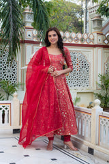 Chinon & Organza 3-Piece Side-Zip Suit Set