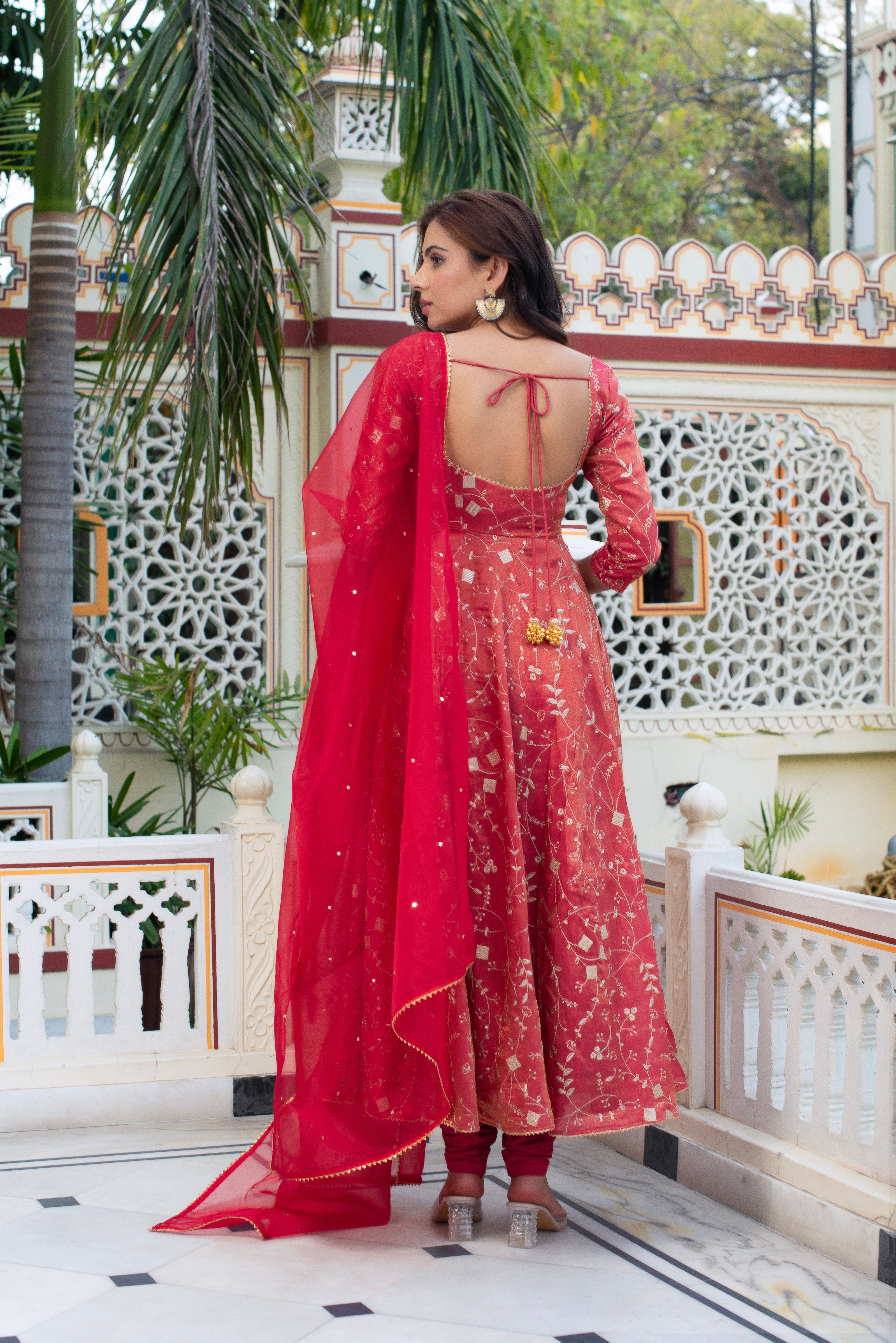 Chinon & Organza 3-Piece Side-Zip Suit Set