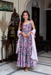 Cotton Muslin & Georgette 3-Piece Suit Set