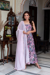 Cotton Muslin & Georgette 3-Piece Suit Set