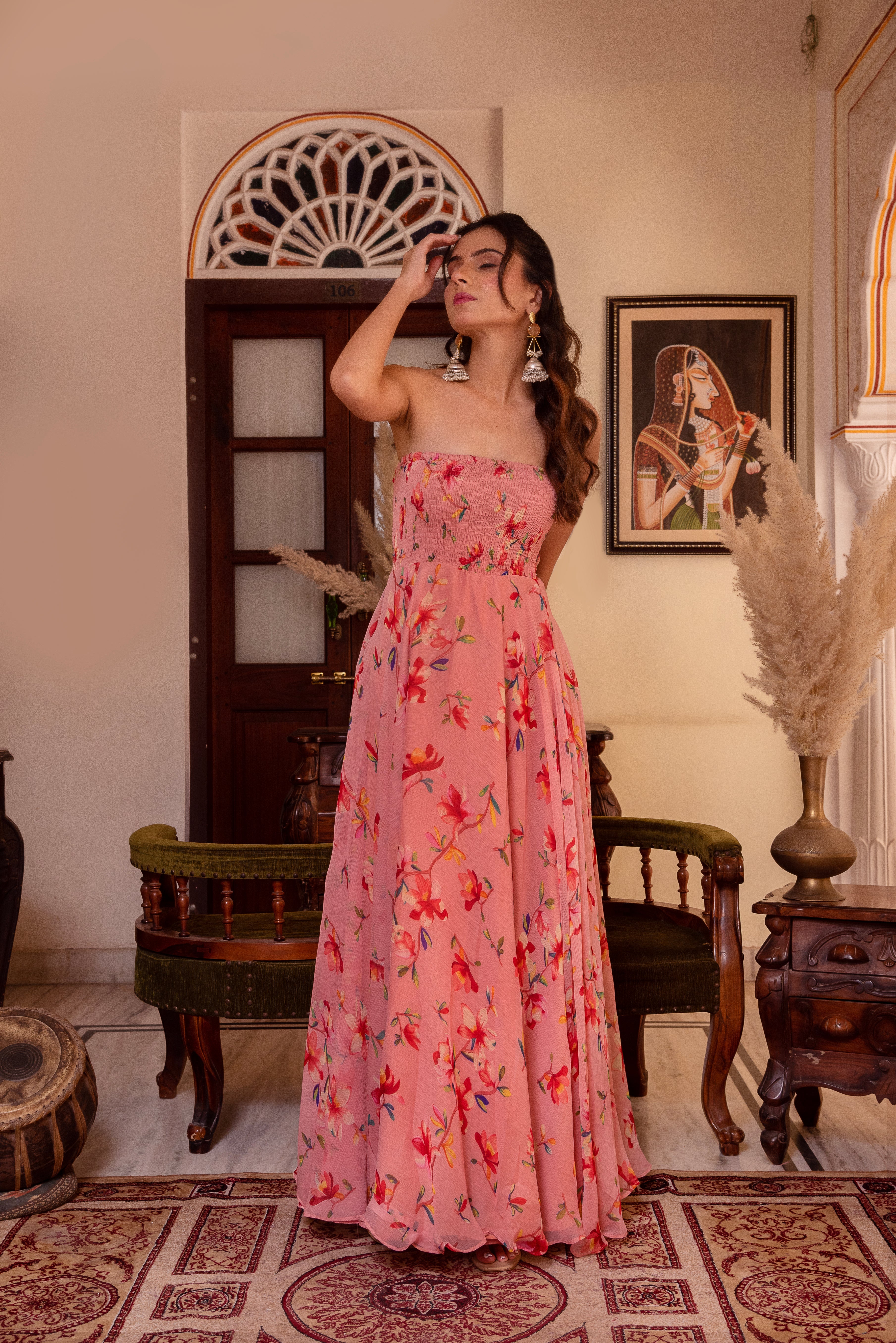 Flowy Chiffon Suit – Single Piece, 55-Inch Length