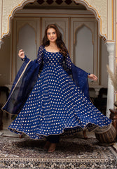 Elegant Georgette Suit with Organza Dupatta – 3-Piece Side-Zip Set