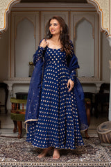 Elegant Georgette Suit with Organza Dupatta – 3-Piece Side-Zip Set