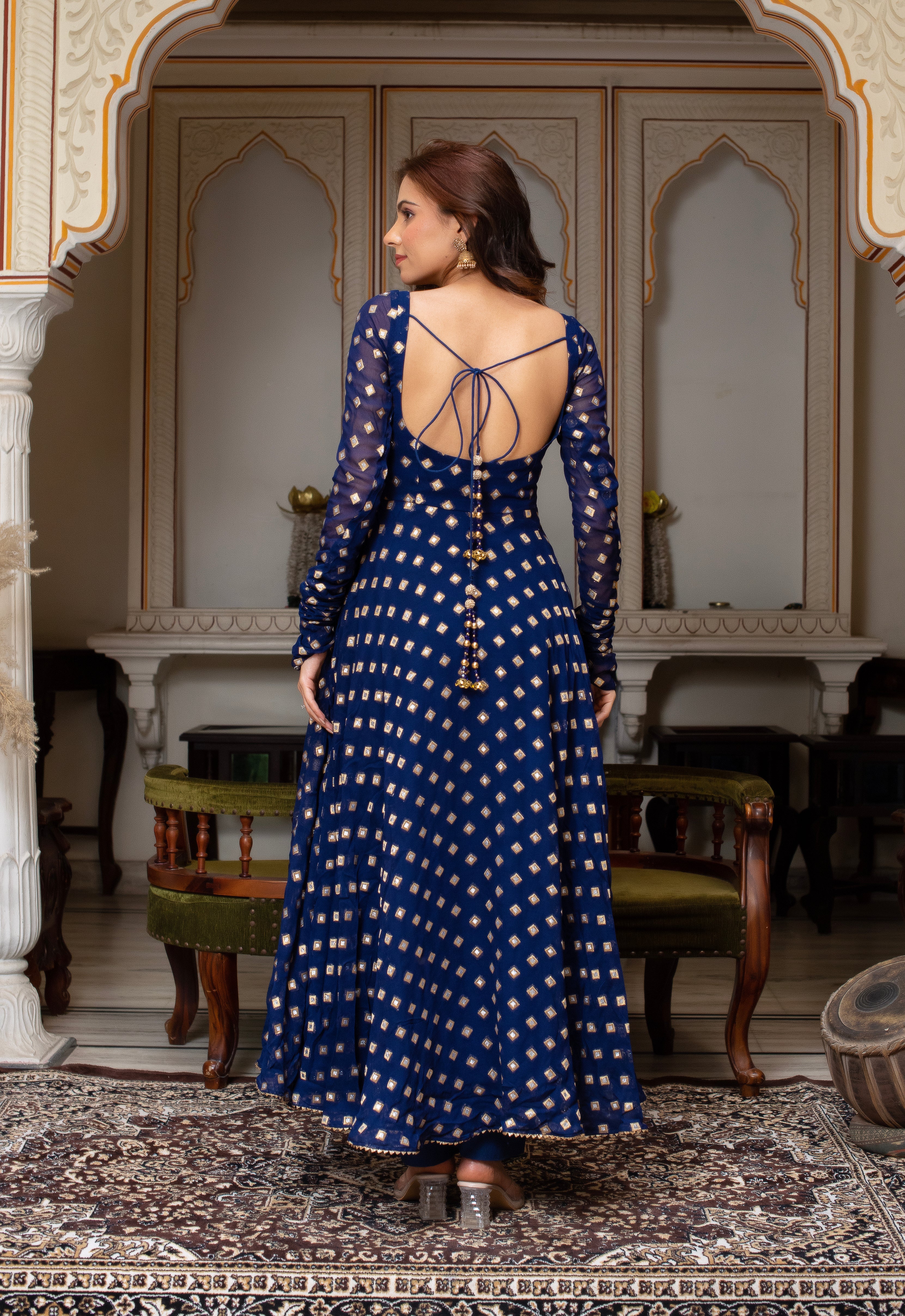 Elegant Georgette Suit with Organza Dupatta – 3-Piece Side-Zip Set