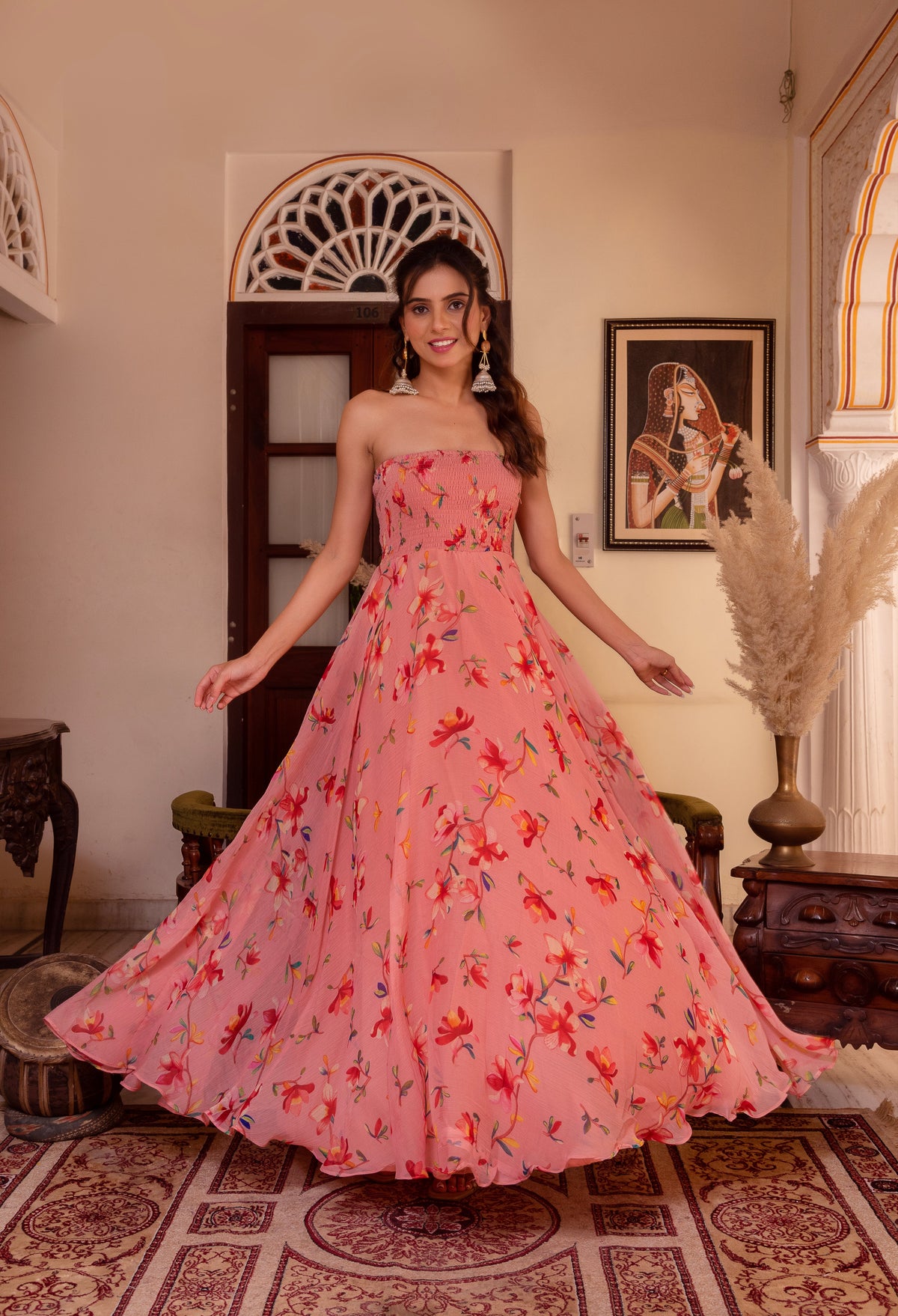 Flowy Chiffon Suit – Single Piece, 55-Inch Length