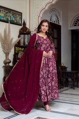 Georgette & Cotton 3-Piece Suit Set with Dupatta