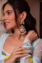 Graceful Georgette 3-Piece Suit with Cotton Bottoms – Side Zip