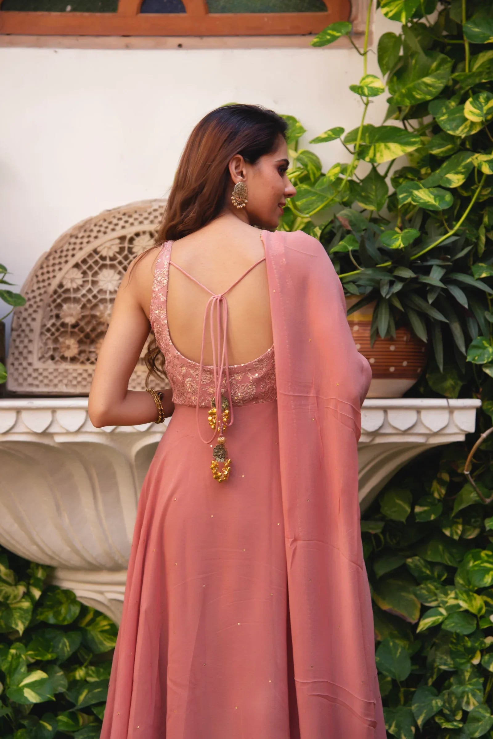 Graceful Georgette & Cotton Side-Zip Suit Set – 3 Piece Ensemble