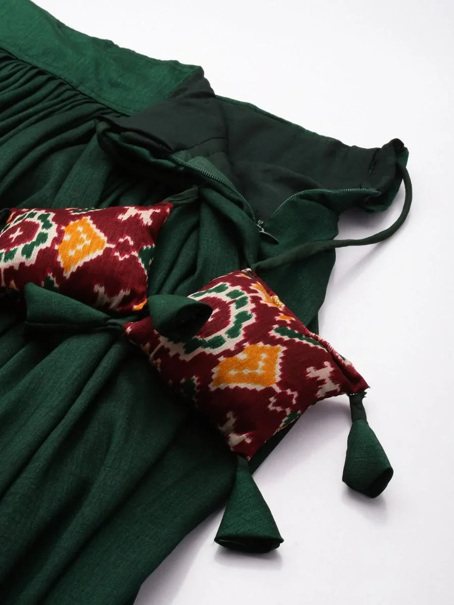 Green Patola Silk Lehenga Choli – Festive & Navratri Wear