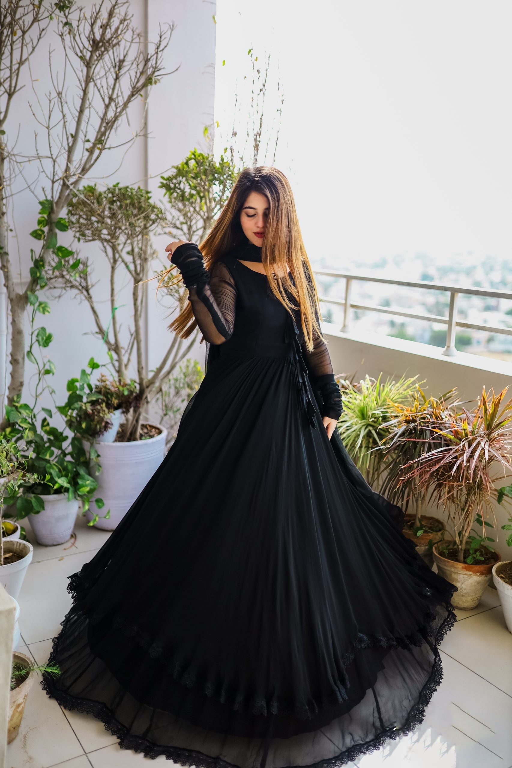 Elegant Faux Georgette Anarkali Sets