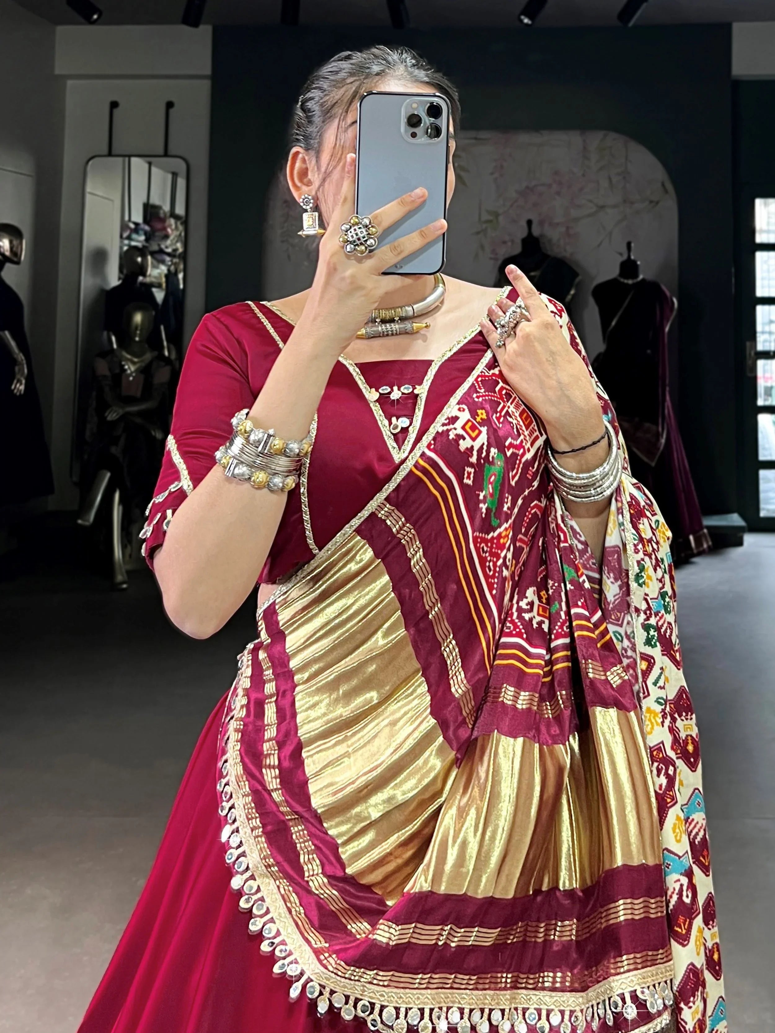 Maroon Georgette Lehenga Choli – Wedding & Festive Wear