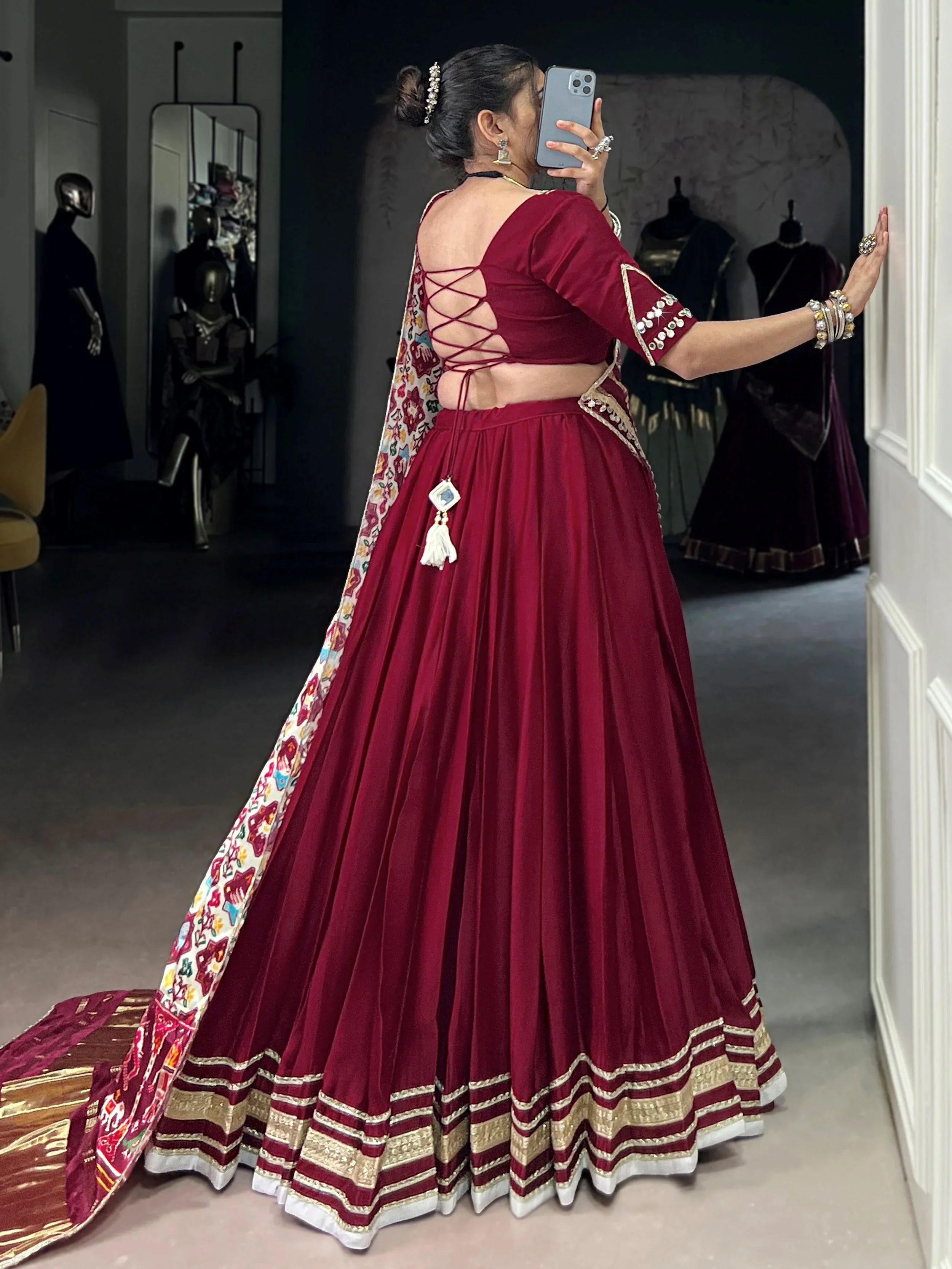 Maroon Georgette Lehenga Choli – Wedding & Festive Wear
