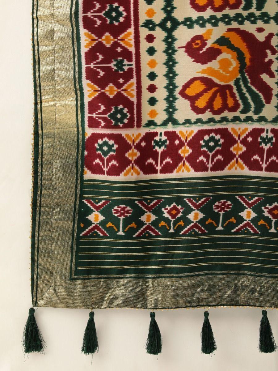 Maroon Patola Print Silk Festival Wear Lehenga Choli with Dupatta