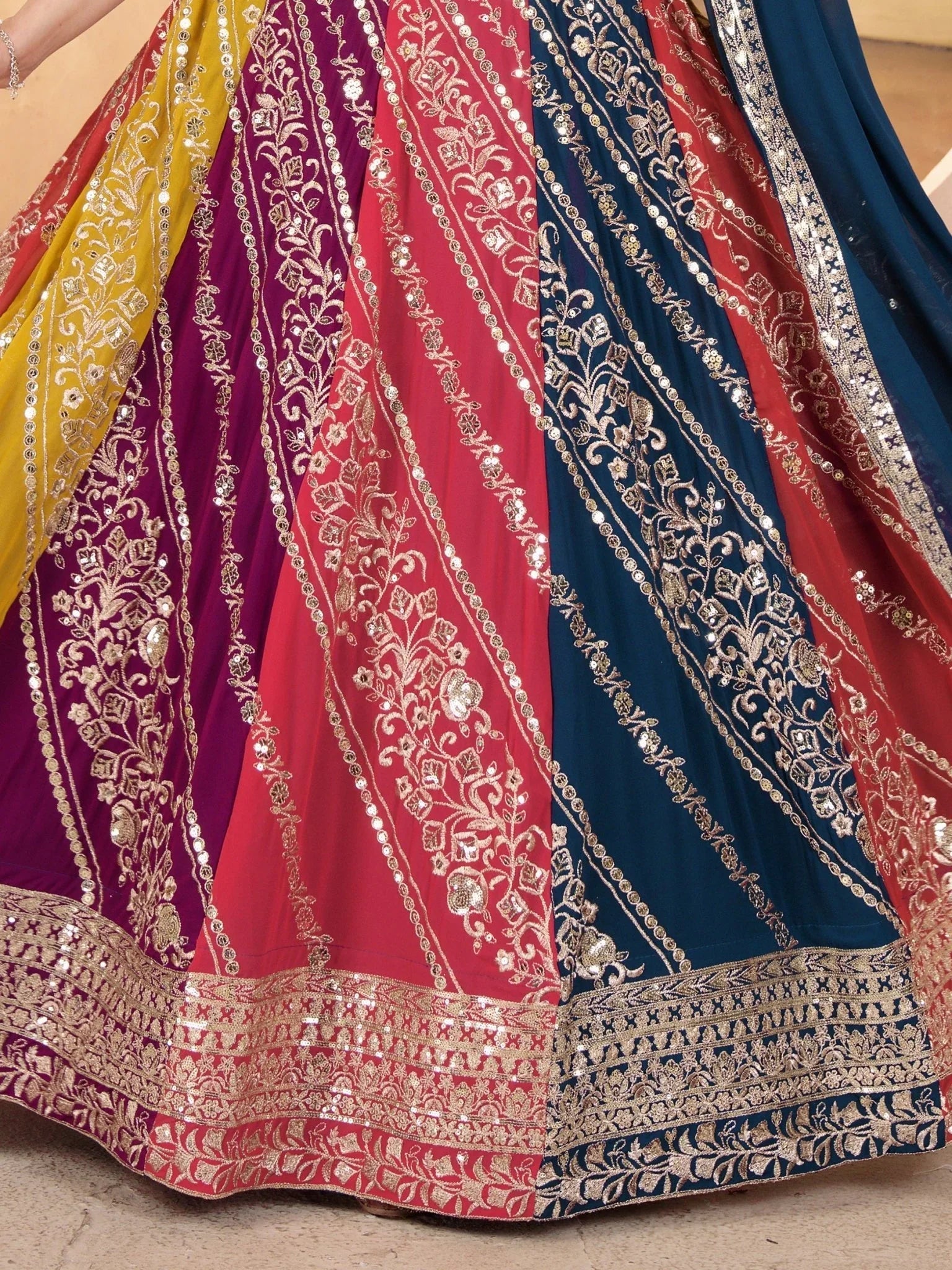 Multi-Color Georgette Lehenga Choli – Elegant Wedding & Festive Wear