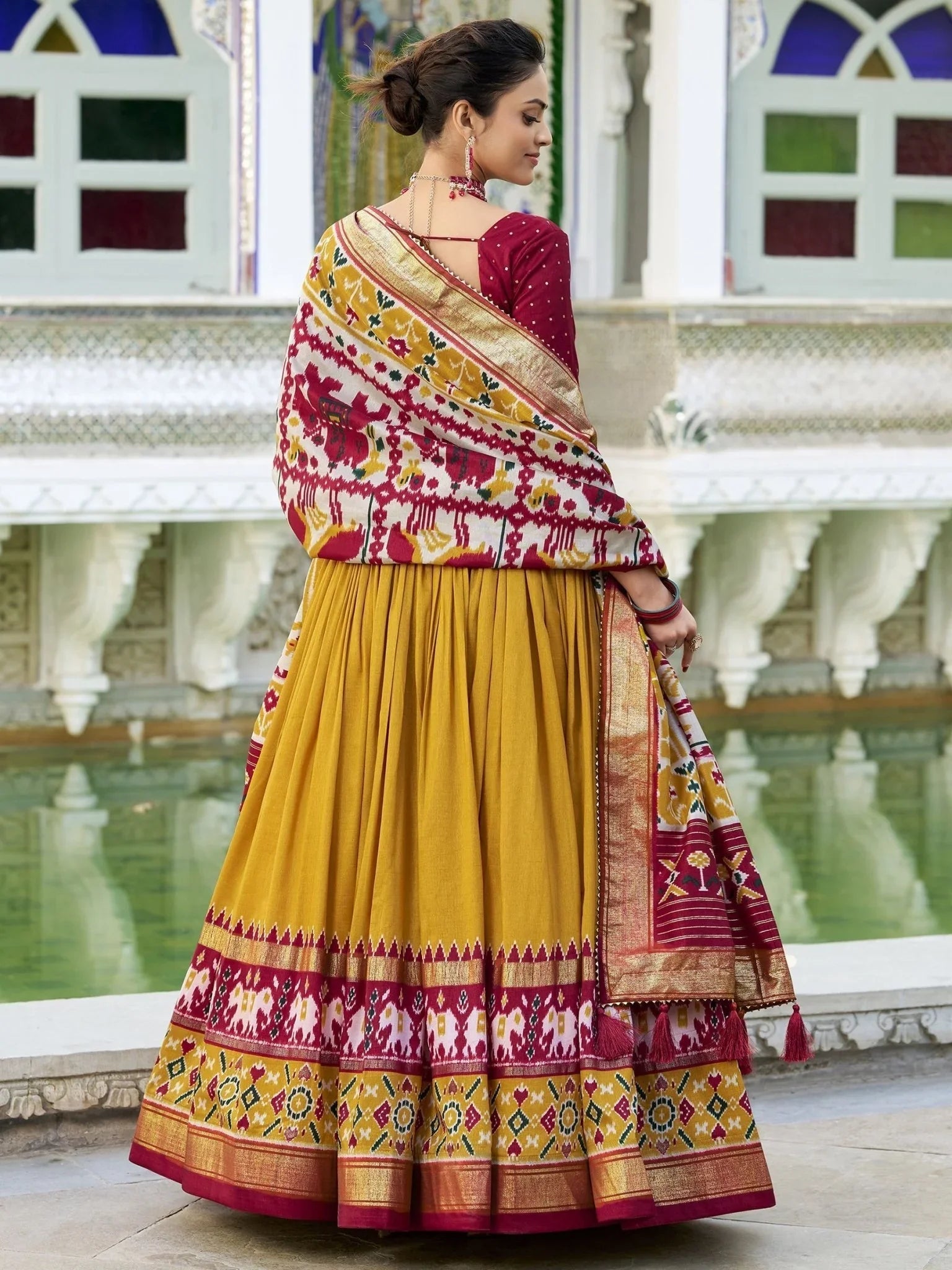 Mustard Yellow Tussar Silk Lehenga – Festive & Wedding Wear