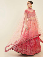 Pink Sequins Art Silk Lehenga Choli for Festivals & Weddings