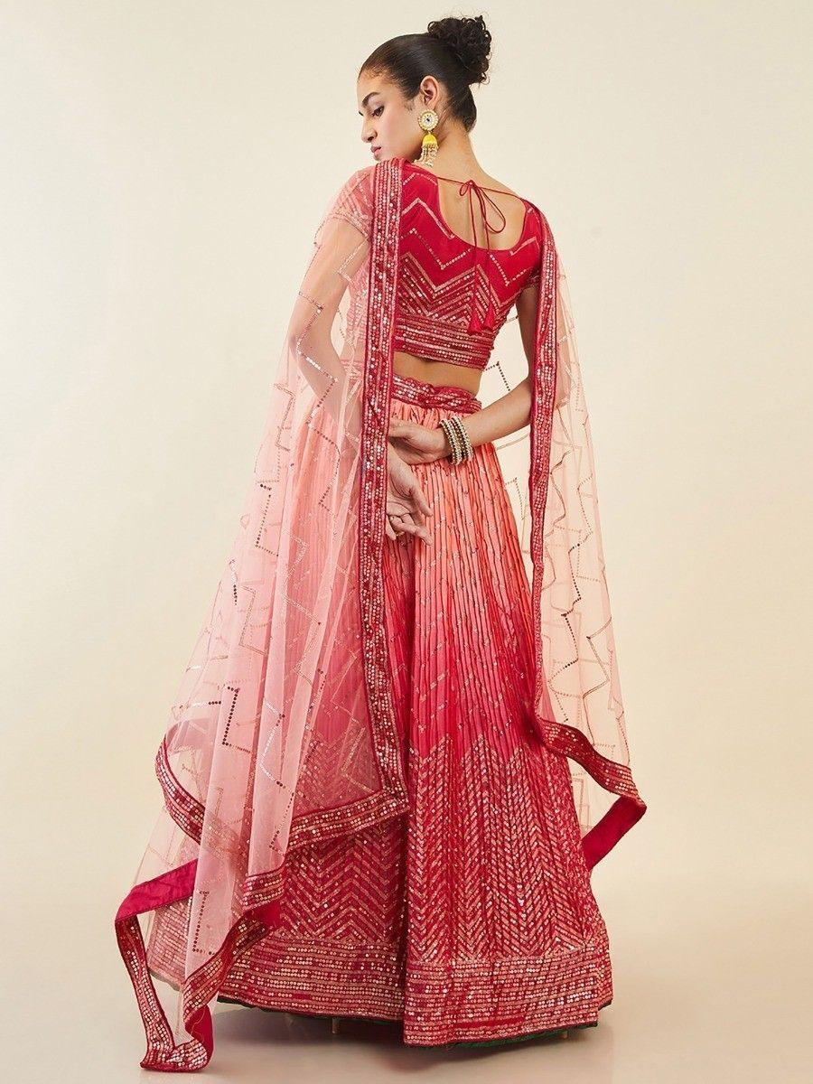 Pink Sequins Art Silk Lehenga Choli for Festivals & Weddings
