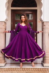 Rayon Suit with Organza Dupatta – 3-Piece Side-Zip Set