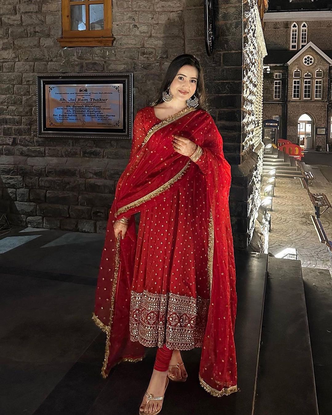 Heavy Georgette Fully Stitched Anarkali Gown with Embroidered Dupatta – Elegant Festival & Party Wear