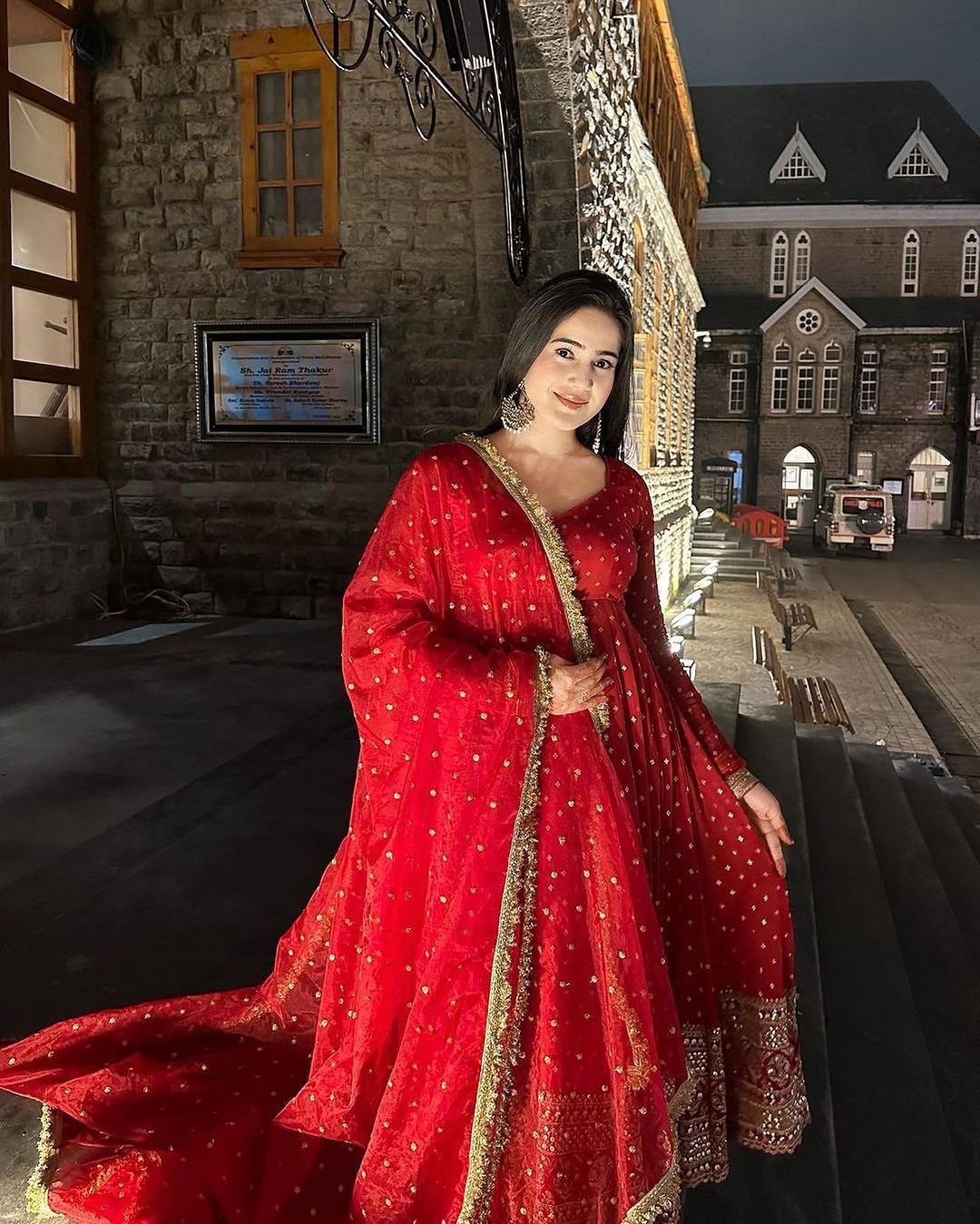 Heavy Georgette Fully Stitched Anarkali Gown with Embroidered Dupatta – Elegant Festival & Party Wear