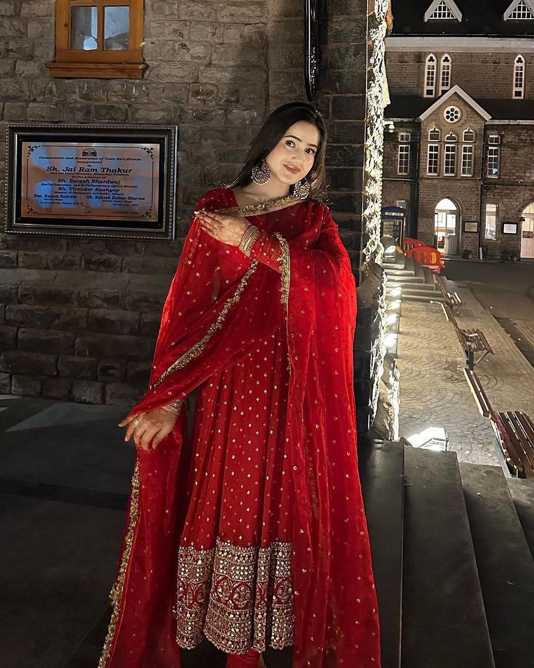 Heavy Georgette Fully Stitched Anarkali Gown with Embroidered Dupatta – Elegant Festival & Party Wear