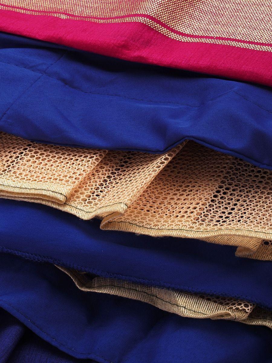 Ravishing Royal Blue & Pink Tussar Silk Navratri Lehenga Choli