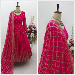 Heavy Fox Georgette Anarkali Suit with 5mm Sequins Embroidery – 3-Piece Party Set