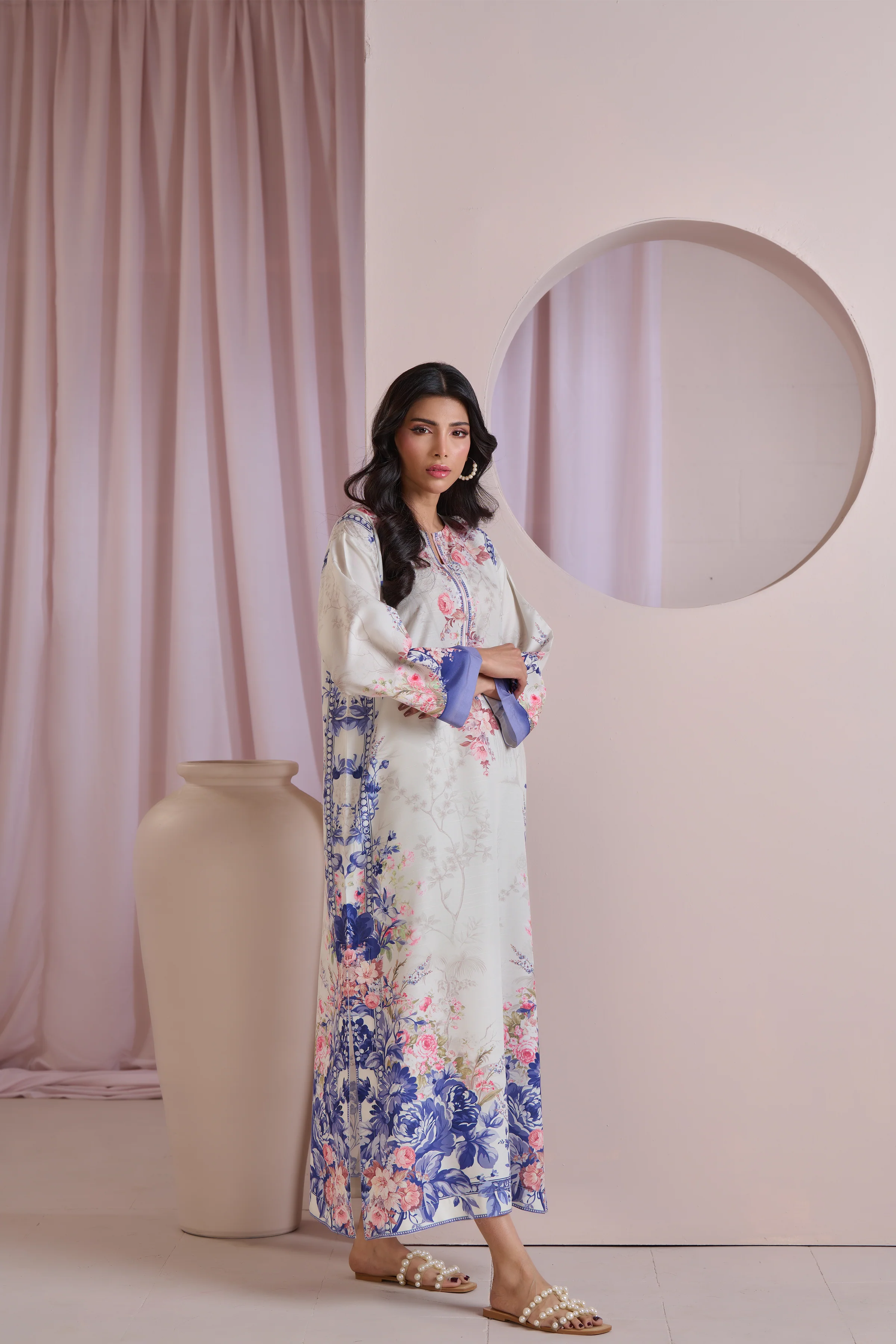 Blue Spring Kurta Set With Dupatta